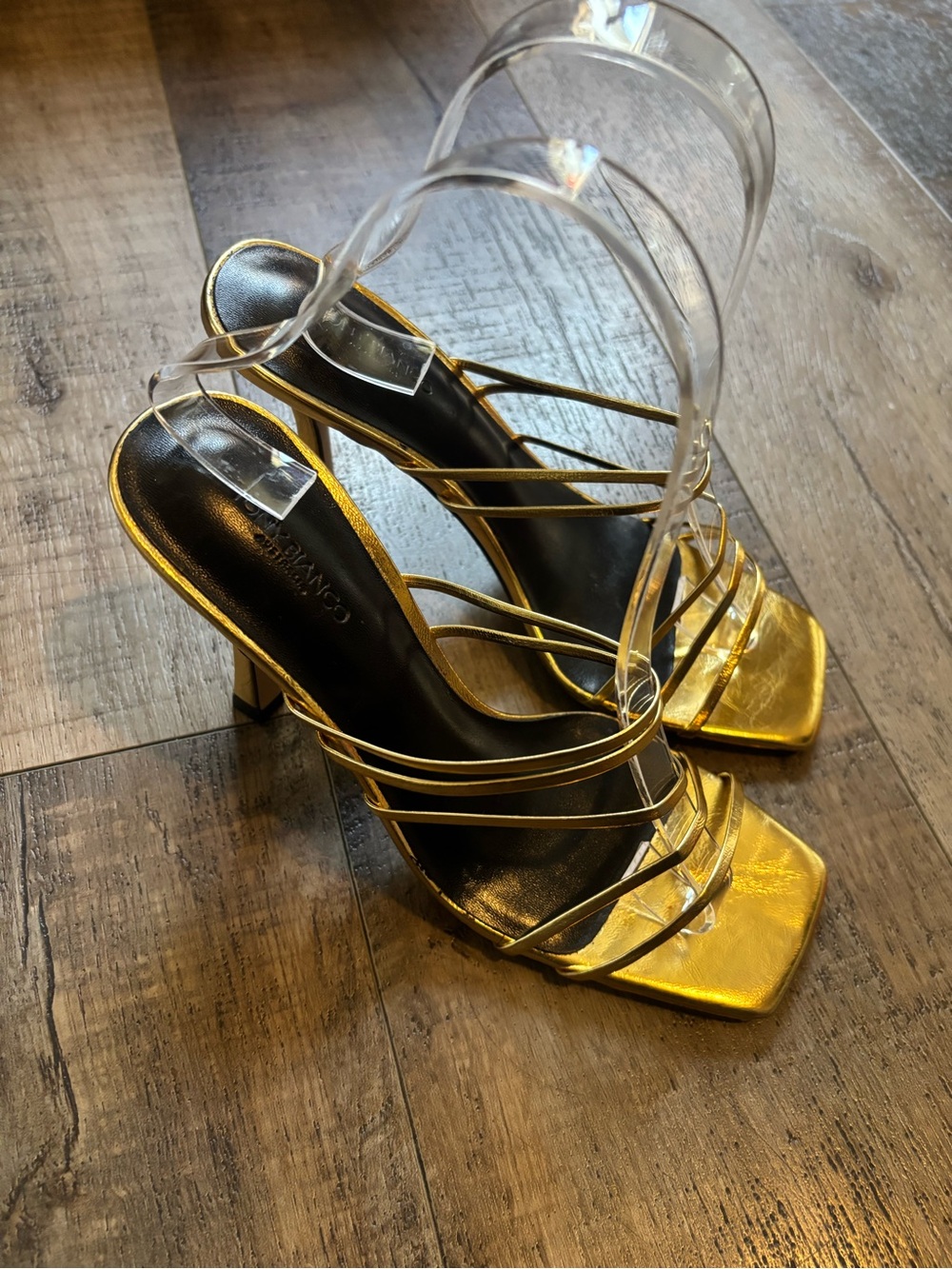 Tony Bianco Metallic Gold Strappy High Heel Sandals